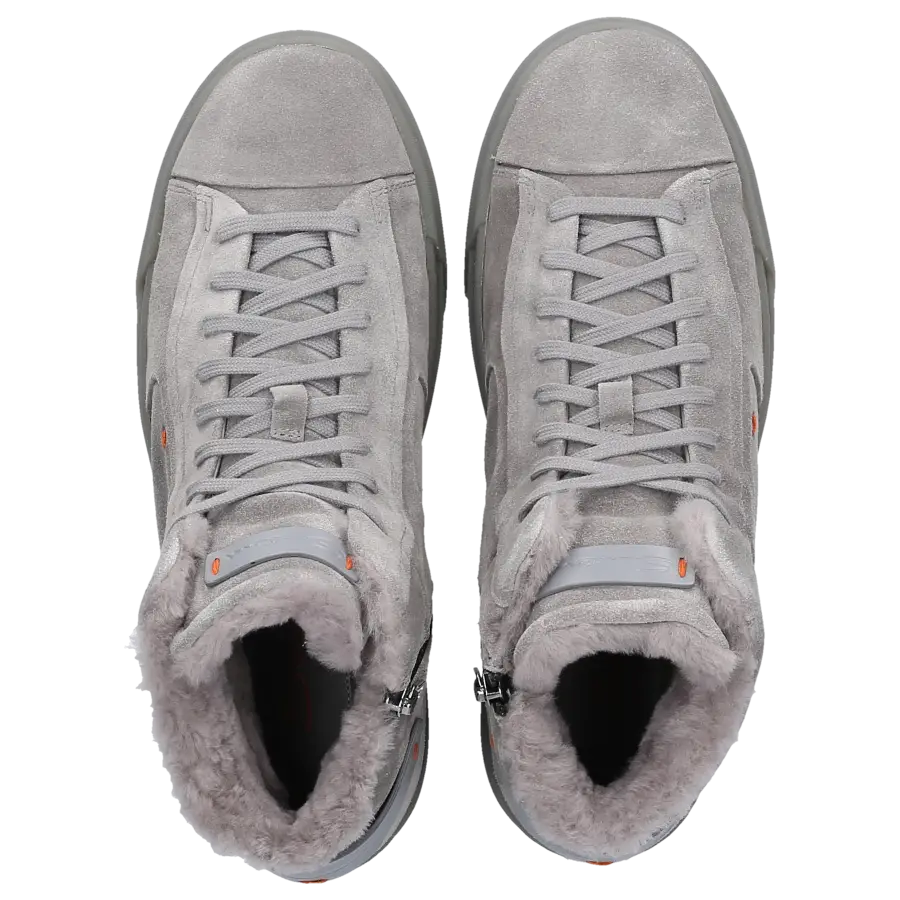Santoni - Sneaker high 60943 Veloursleder - grau