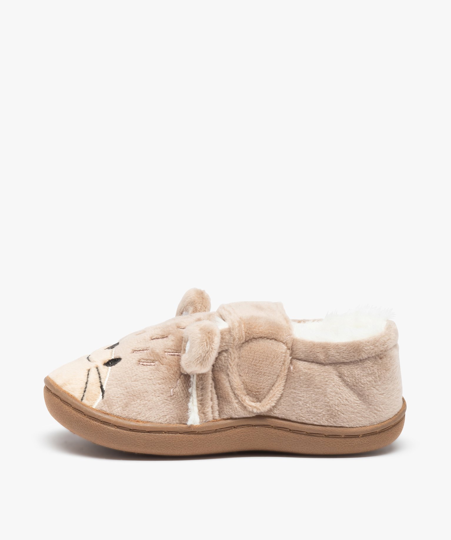 Chaussons Garçon en forme de castor fermeture scratch gris | GEMO