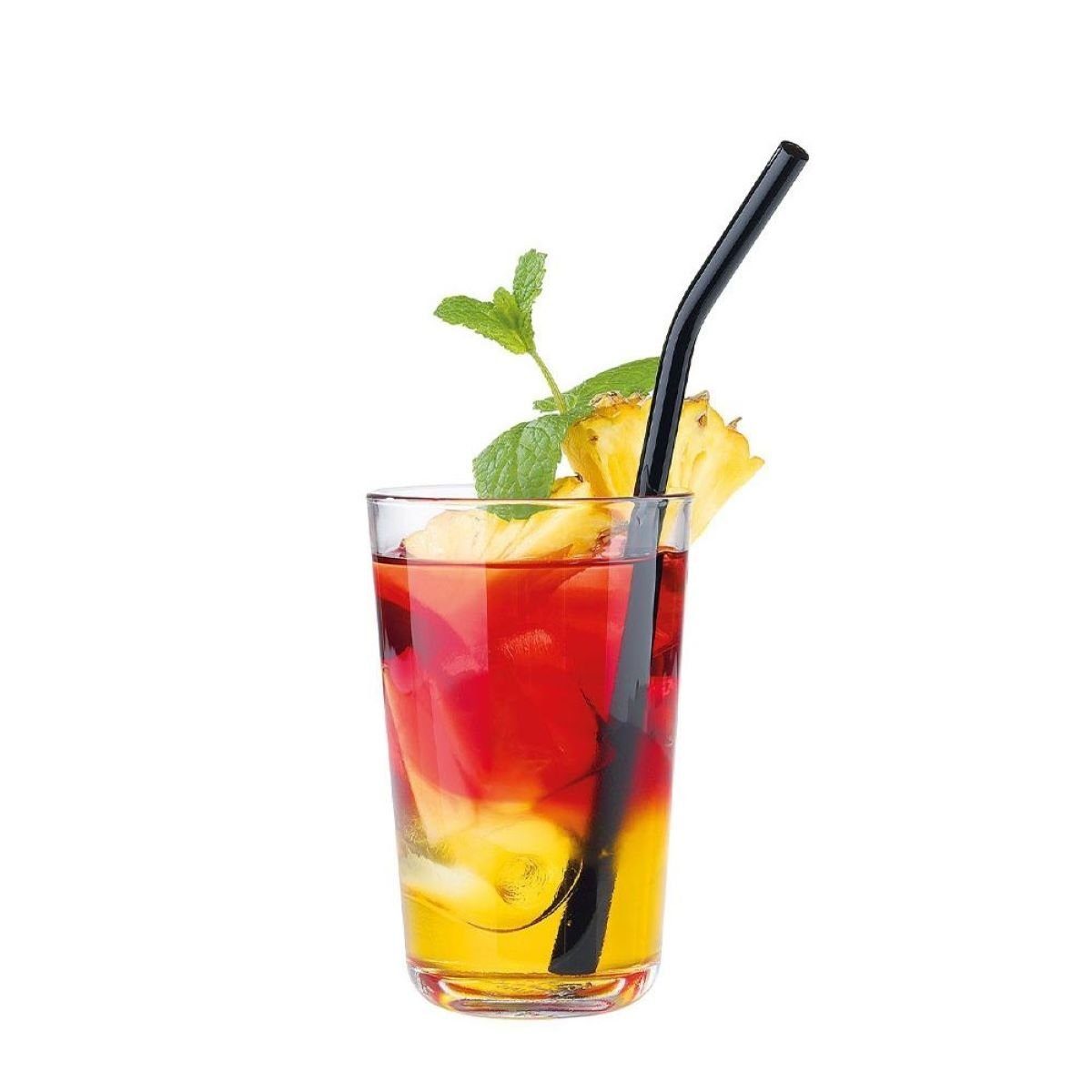 Cilio Espressokocher Cilio, Glastrinkhalme VETRO NERO gebogen, 4er Set