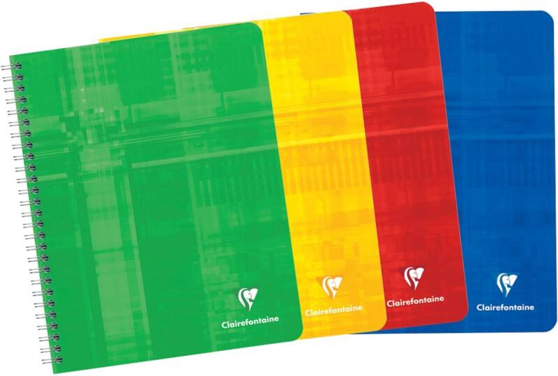 Clairefontaine Notizbuch DIN A5  Liniert Spiralbindung Pappe Blau Nicht perforiert 120 Seiten