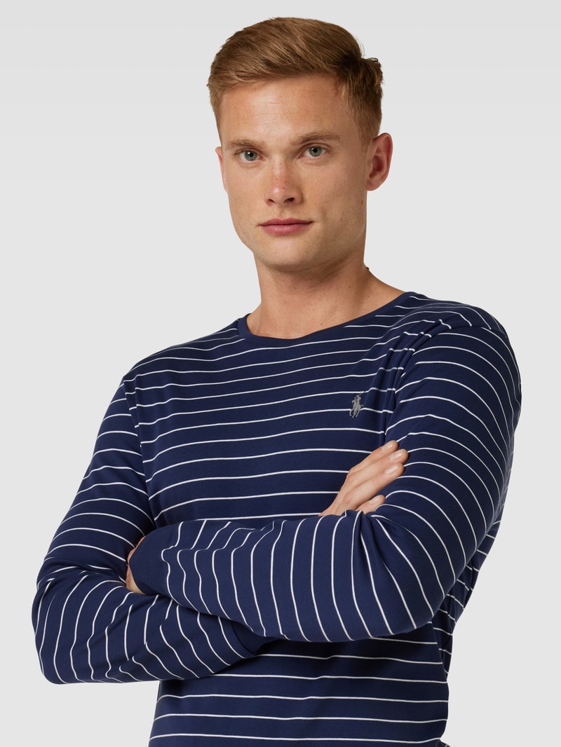 Longsleeve mit Streifenmuster in marineblau