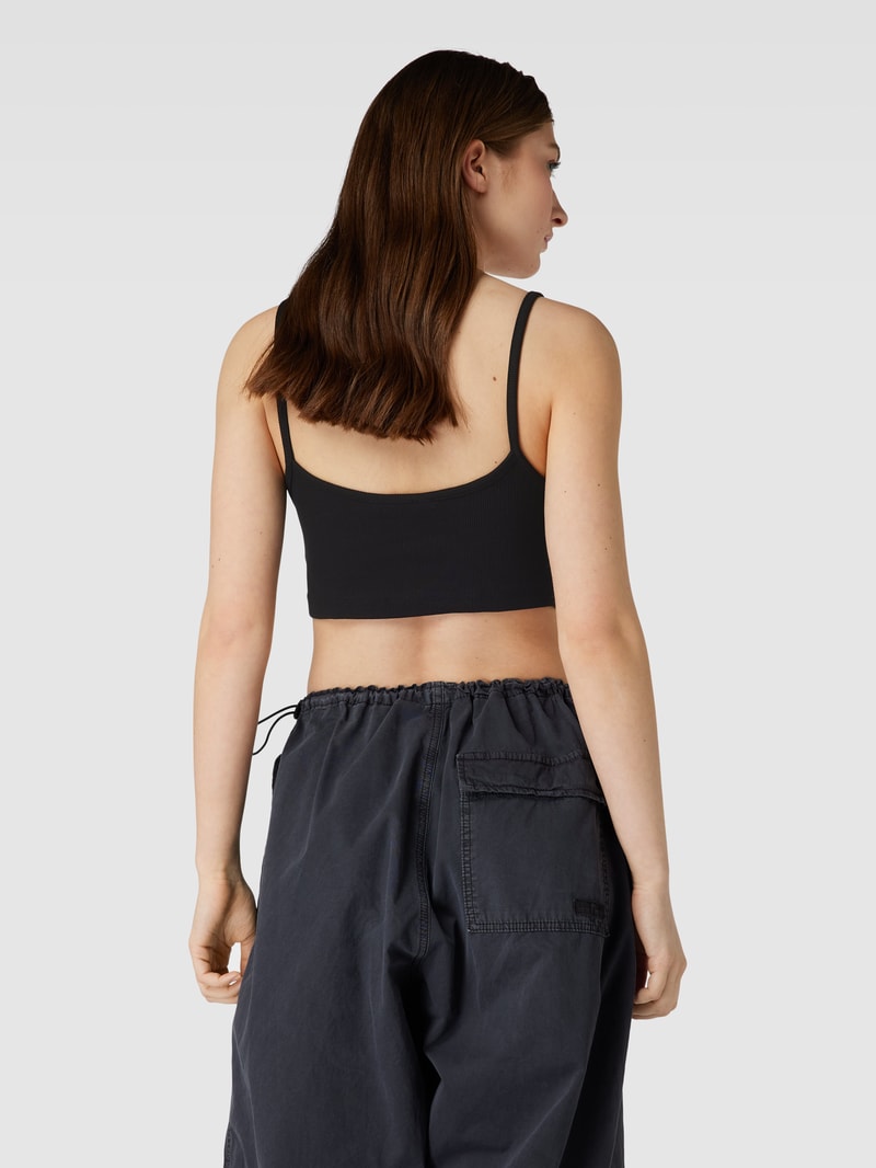 Bralette-Top mit Label-Patch in black