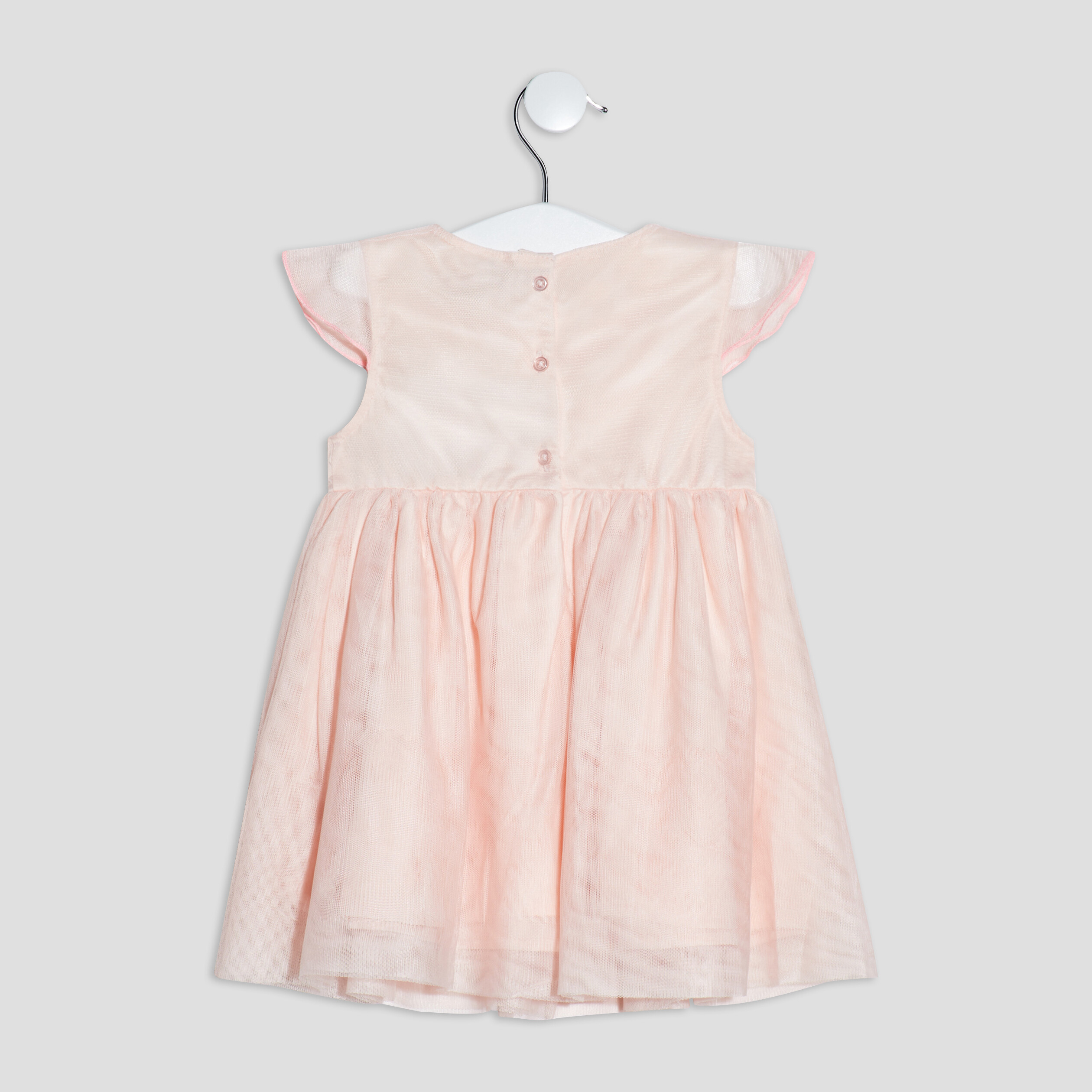 Robe évasée manches courtes rose clair bébé fille | La Halle