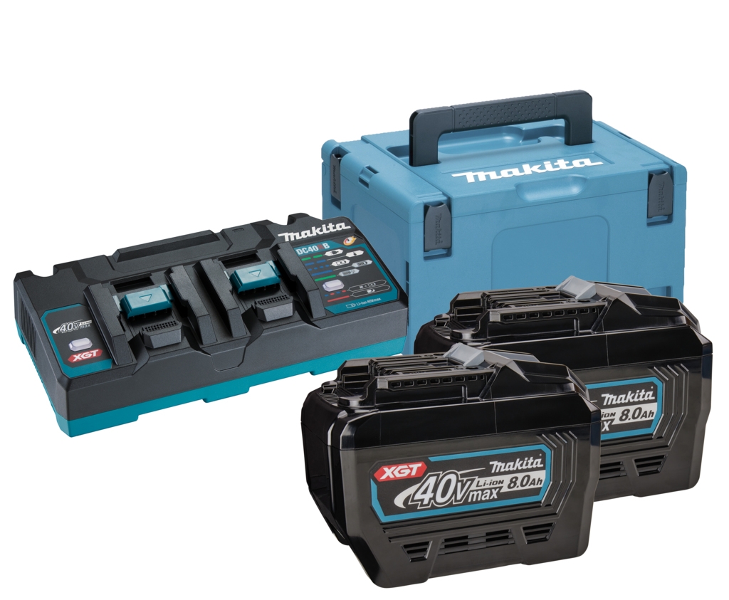 Makita Accessories 191Y97-1 Starter set XGT DC40RB Duo charger + 2 x Battery BL4080F 40V max 8.0Ah in MBox