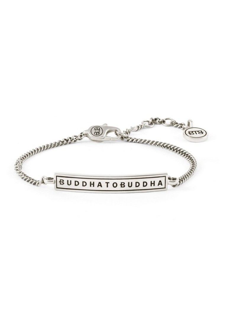 Brățară de gleznă din argint cu logo-ul distinctiv Buddha.