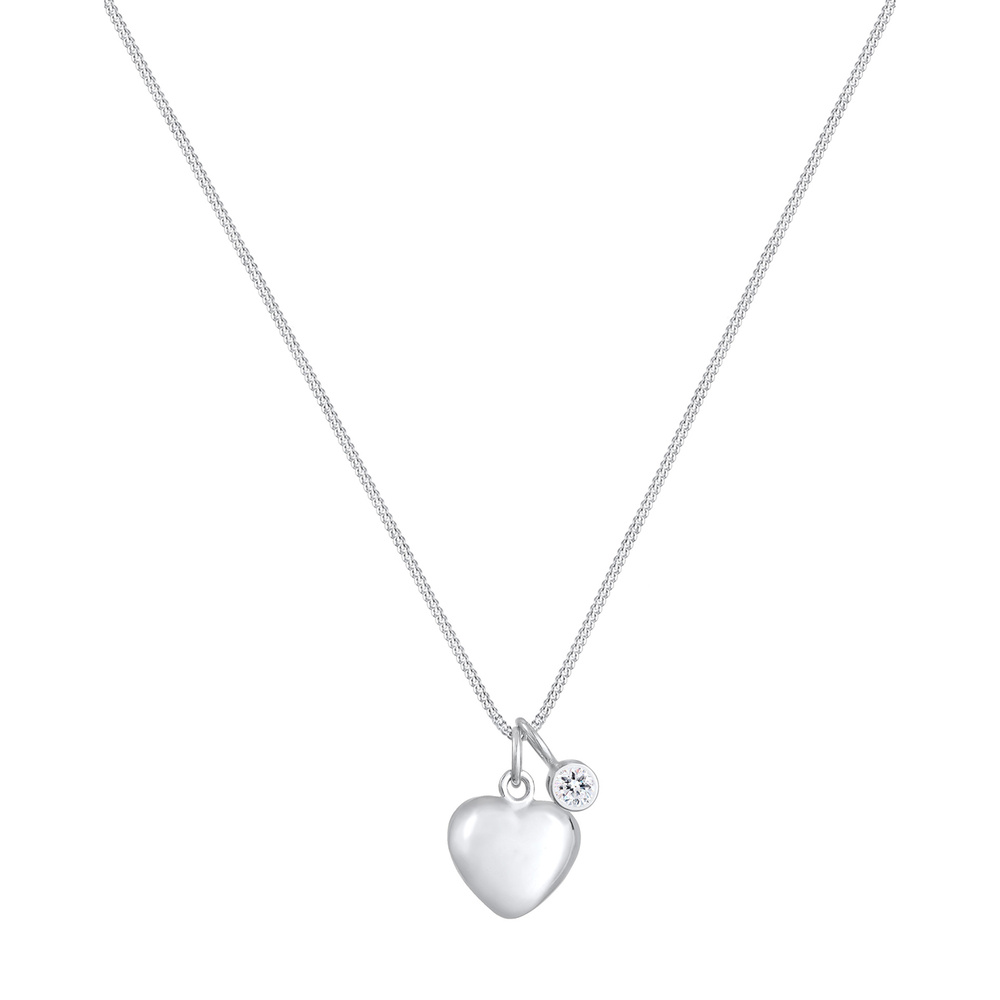 Elli Elli Collier Pendentif coeur de femme avec cristal en argent sterling 925 collier