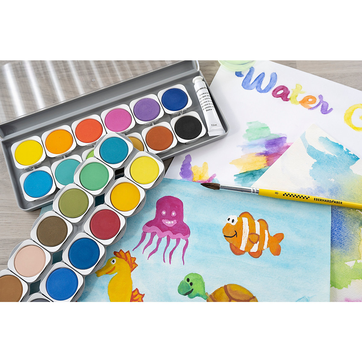 Deckfarbkasten Winner, 24 Farben, inkl. Deckweiß