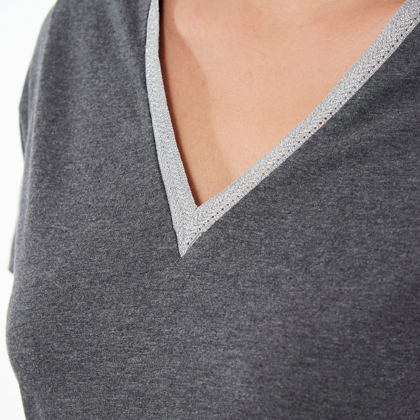 FINE   T-shirt gris Femme