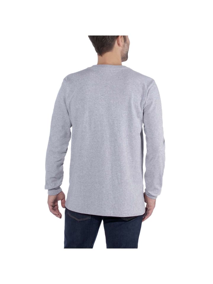 CARHARTT  Logo Long Sleeve in HEATHER GREY günstig kaufen