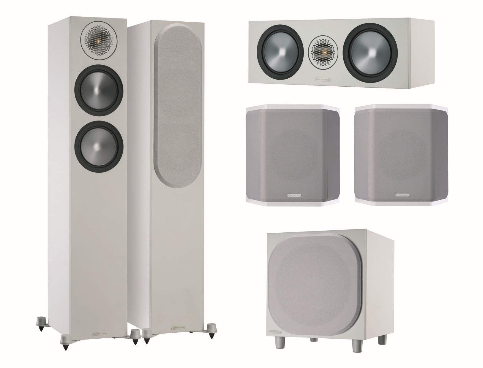MONITOR AUDIO Bronze 6G Cinema 200 weiß/grau Lautsprecher-Set 5.1 5.1 Soundsystem (nicht zutreffend, 5.1 Heimkino Set)