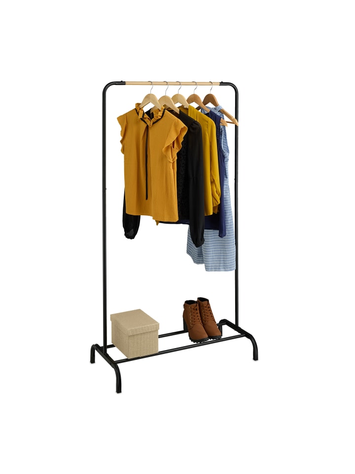 relaxdays Kleiderständer in Schwarz - (B)80 x (H)149 x (T)40 cm günstig kaufen onesize
