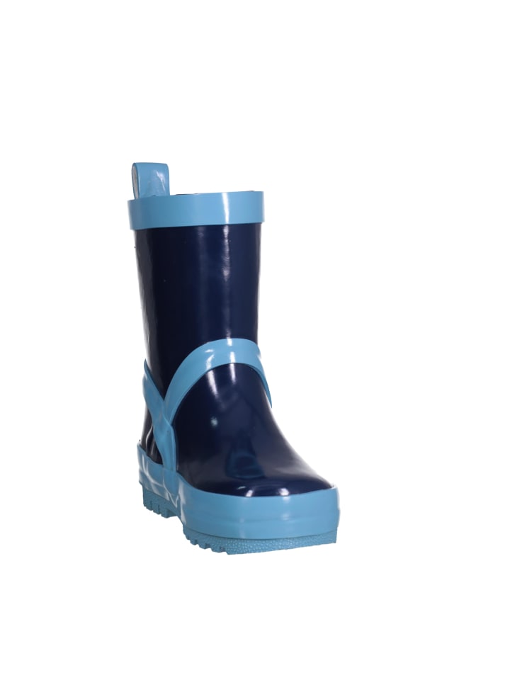 Playshoes Gummistiefel uni in Marine/Hellblau günstig kaufen