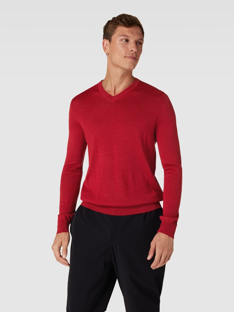 Strickpullover in rot meliert