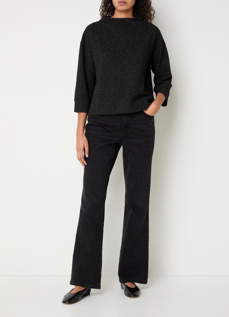 OPUS Gesche top with lurex and standing collar