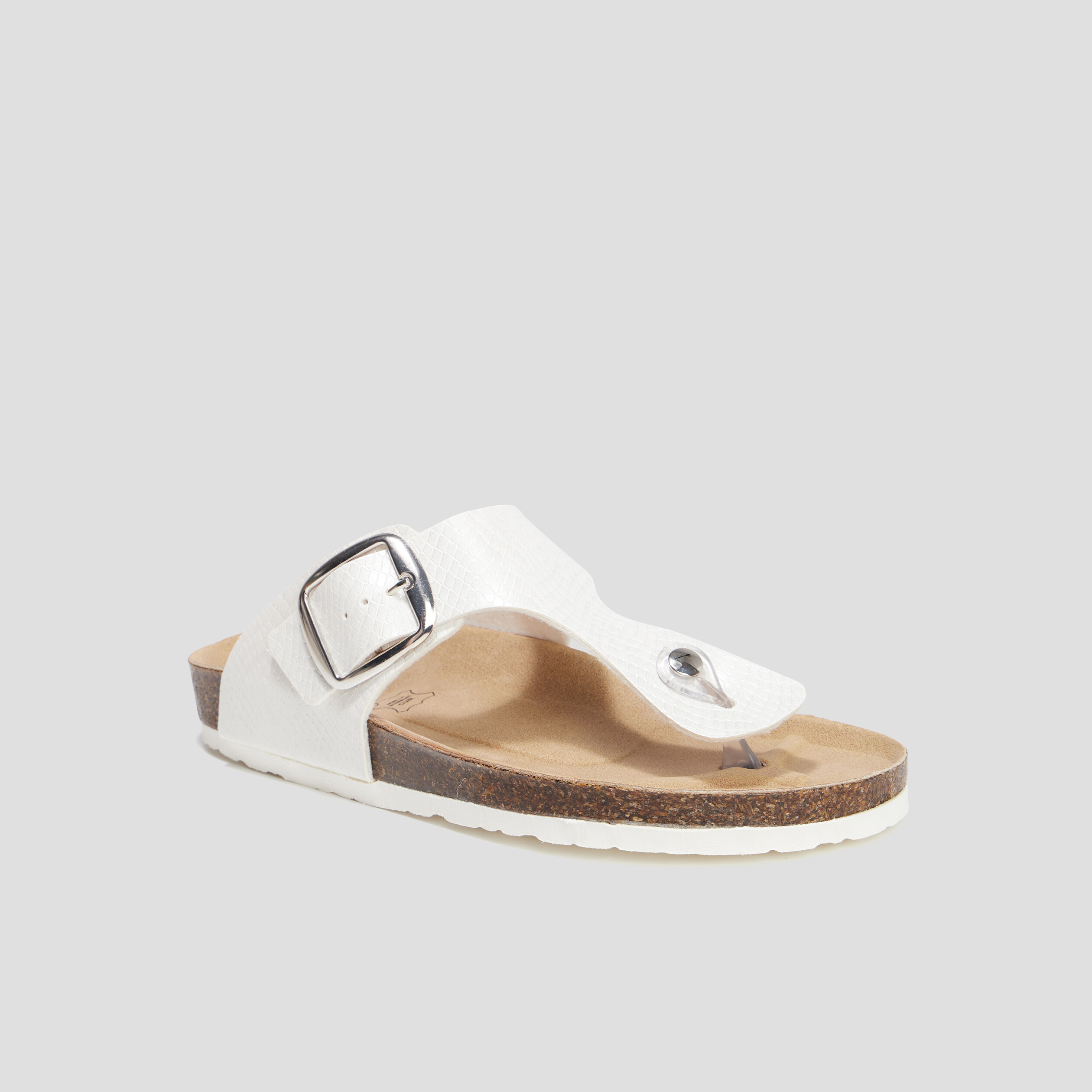 Mules plates entredoigts blanc femme | La Halle