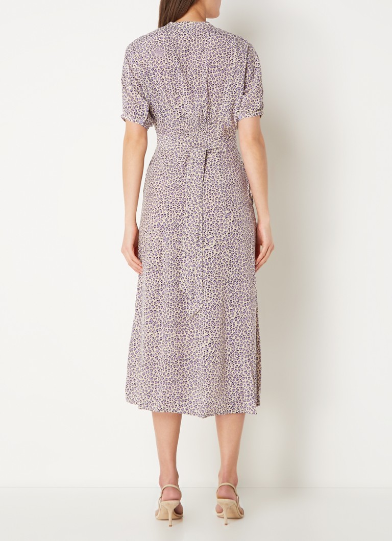 Whistles Midi shirt dress with side pockets and leopard print