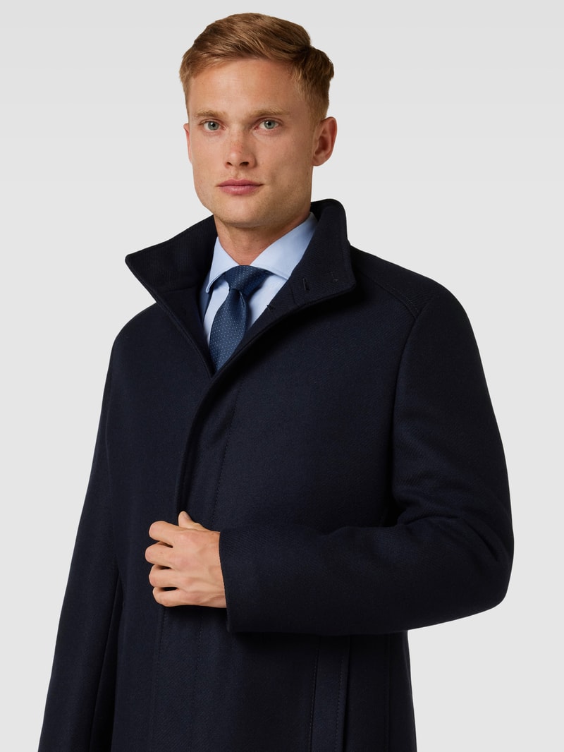 Kurzmantel mit verdeckter Knopfleiste Modell 'Show' in marineblau