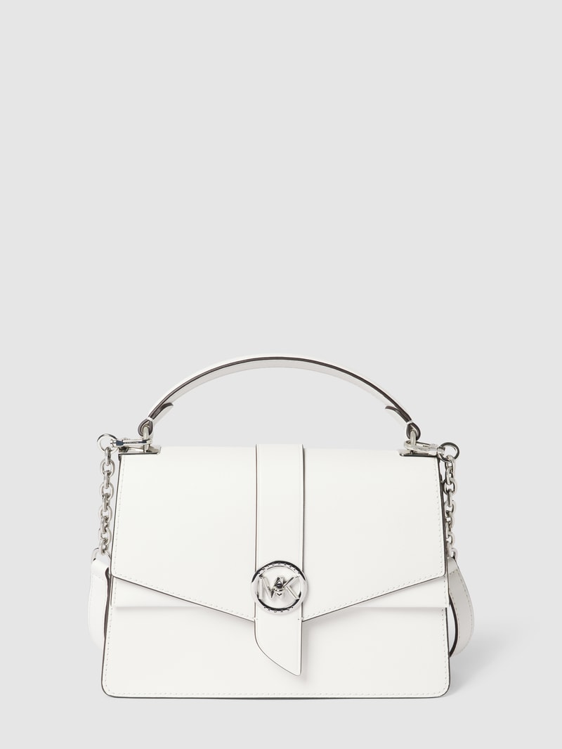 Handtasche mit Label-Applikation Modell 'GREENWICH' in weiß