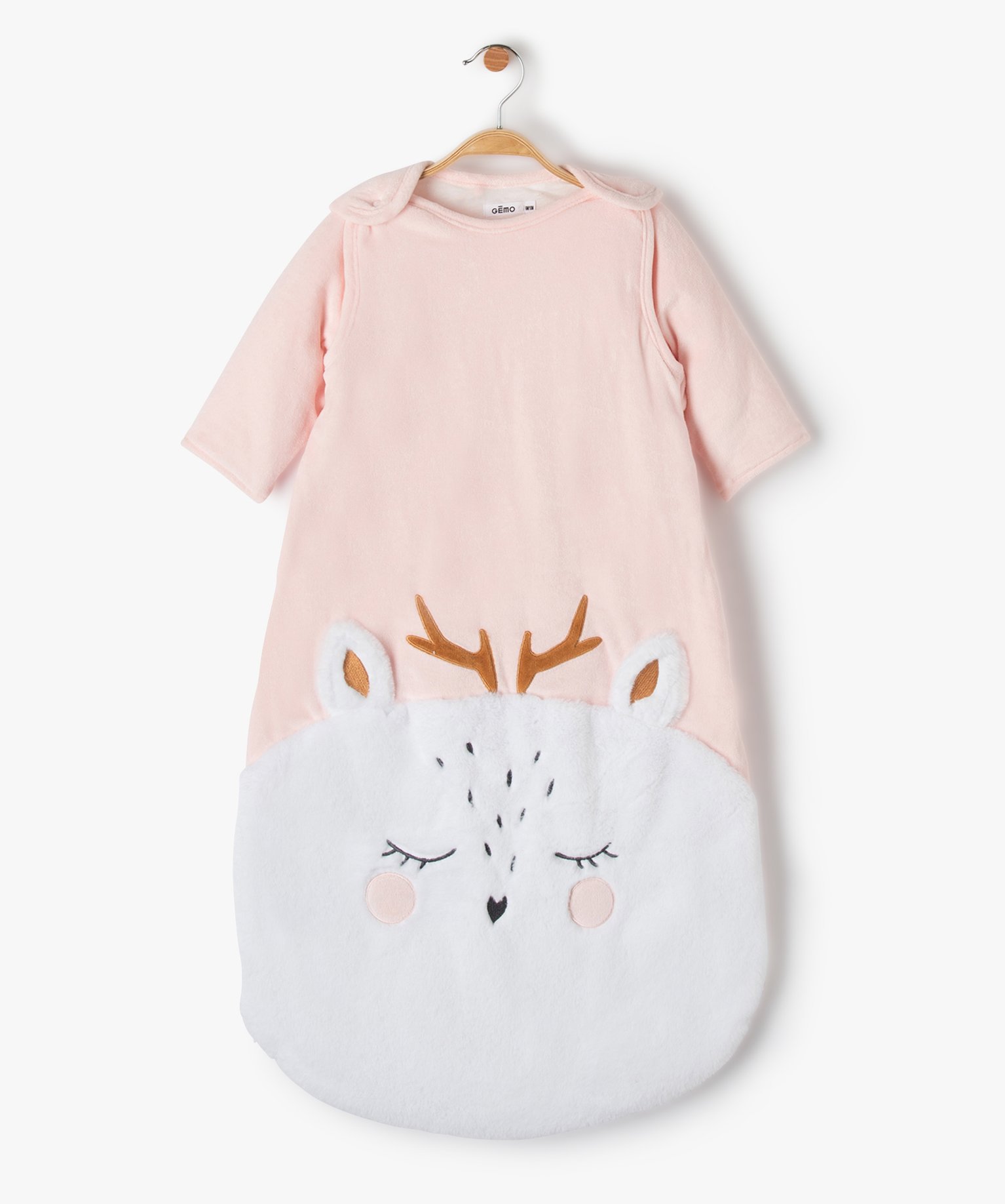 Gigoteuse bébé à manches amovibles avec motif peluche rose | GEMO