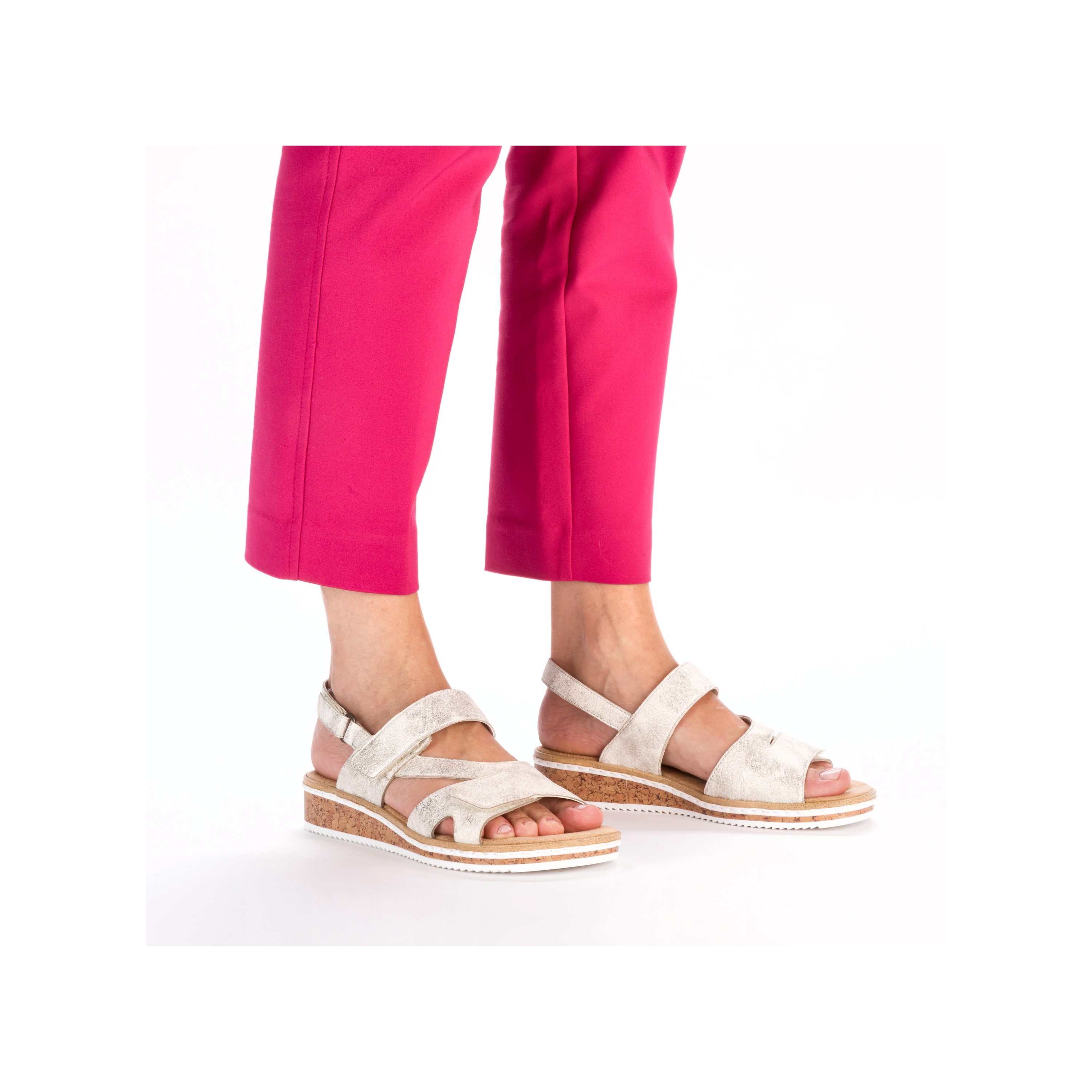 Rieker Damen Keilsandaletten silber-metallic