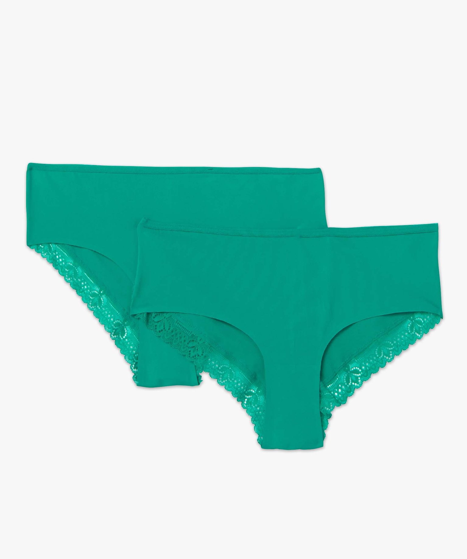Shorty femme en microfibre et dentelle (lot de 2) bleu | GEMO