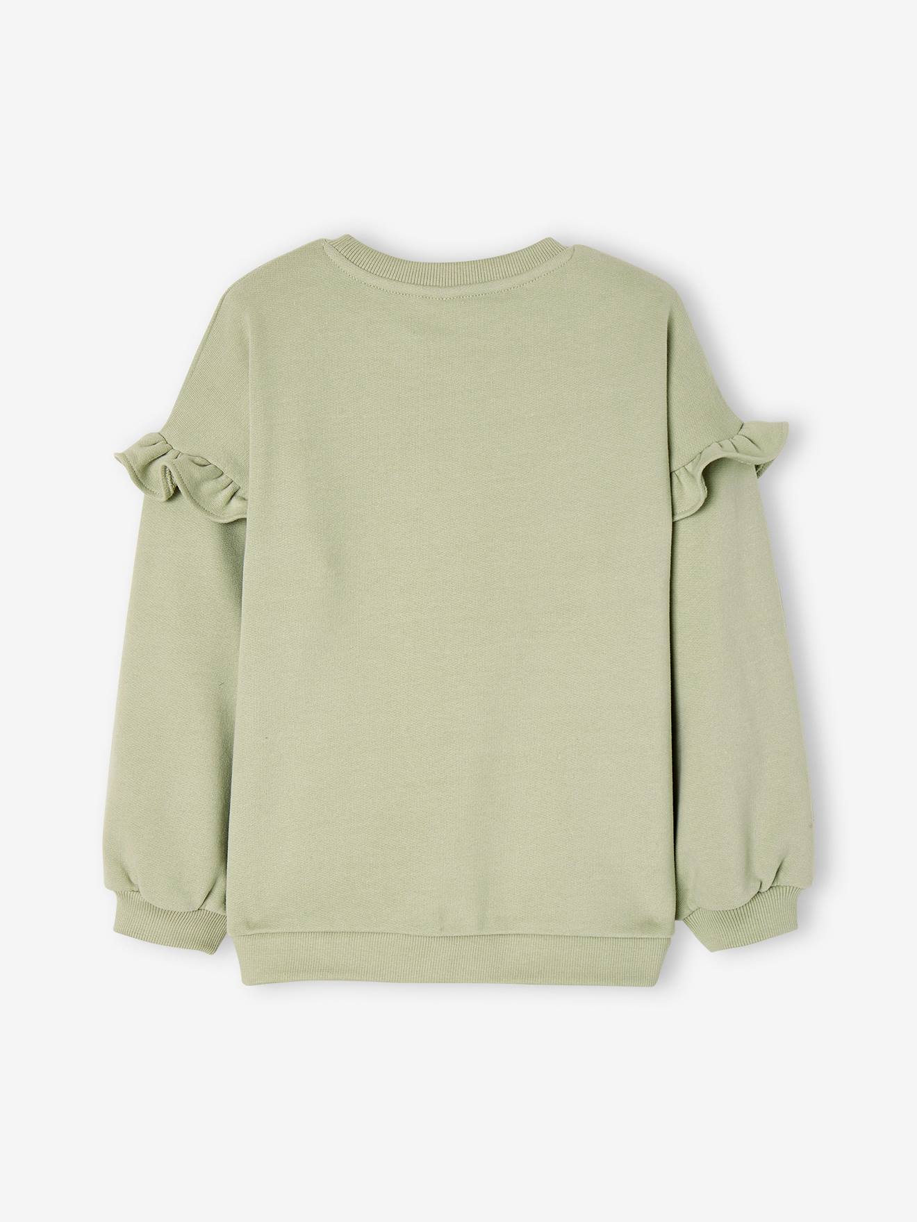 Sweat à volants personnalisable fille pêche