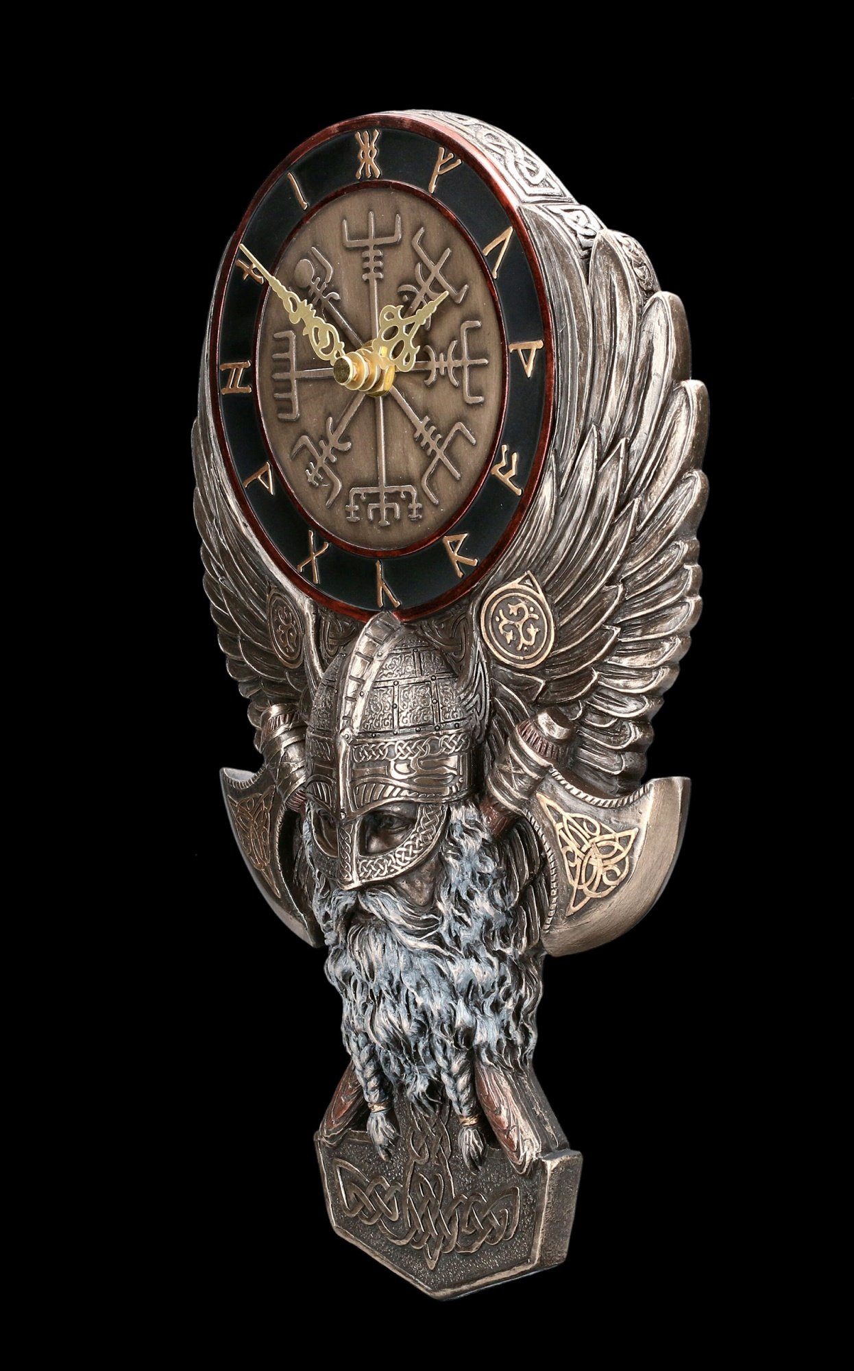 Figuren Shop GmbH Wanduhr Wanduhr Wikinger - Vegvisir - Veronese Dekoration