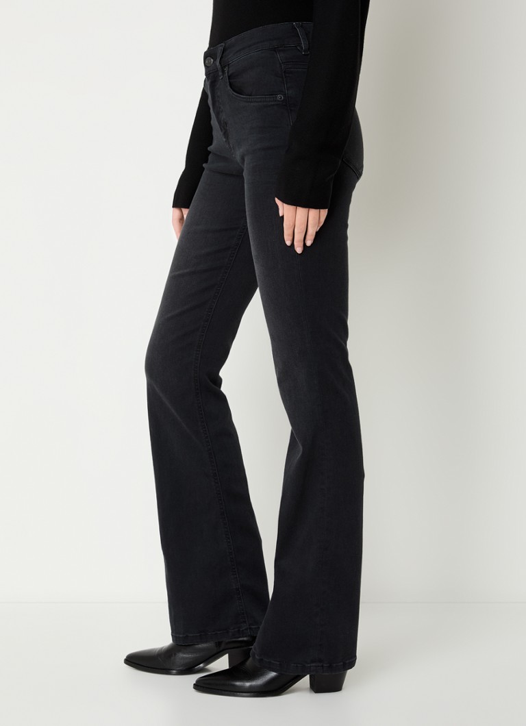 Calça jeans bootcut de cintura média DRYKORN Far em tecido lyocell com lavagem colorida