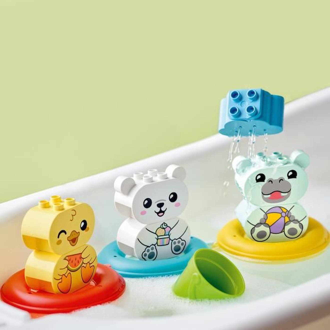LEGO® 10965 DUPLO Jouet de Bain : Le Train Flottant des Animaux, Set Baignoire pour Bébés et Enfants 1.5+ Ans avec Canard noir