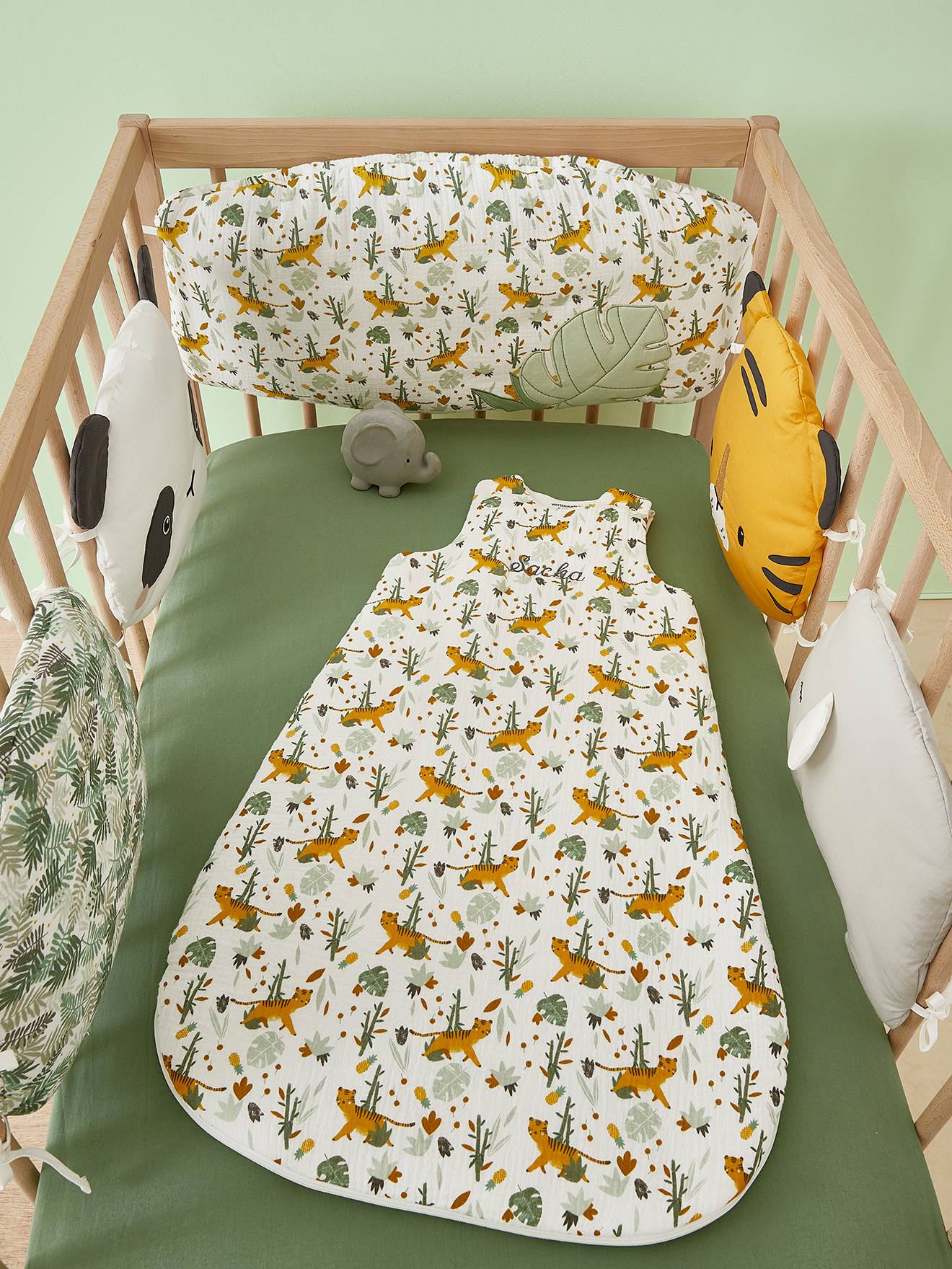 Vertbaudet Baby Schlafsack PANDAFREUNDE Oeko Tex personalisierbar - mehrfarbig bedruckt
