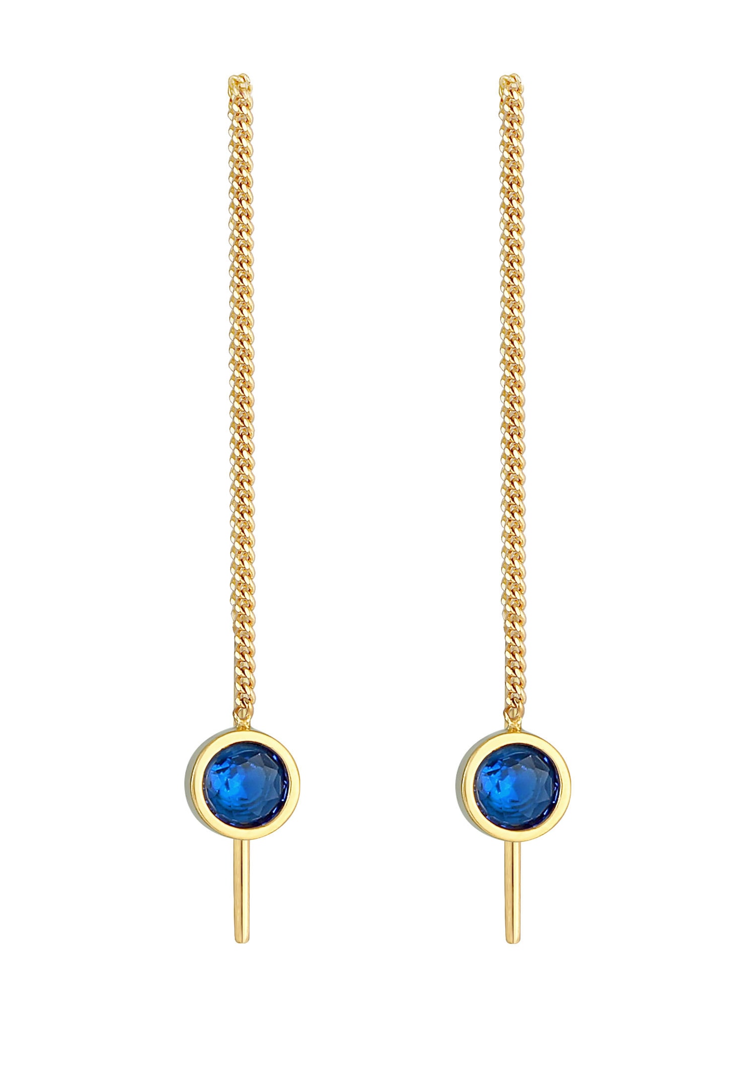 Elli Ladies segue l'elegante tendenza con uno zaffiro sintetico in argento sterling 925 placcato oro.