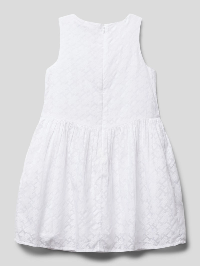 Minikleid mit Strukturmuster in weiß