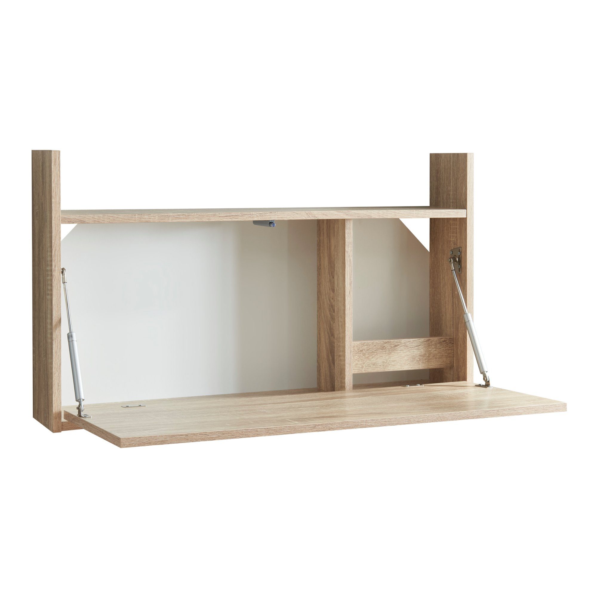 en.casa Klapptisch, Rautalampi mit 2 Fächern 83x48x14,5 cm Eiche-Optik