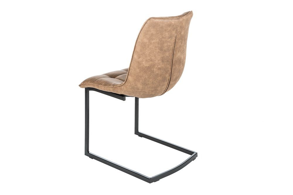 riess-ambiente Freischwinger MIAMI taupe braun / schwarz (1 St), Esszimmer · Microfaser · Metall · Industrial