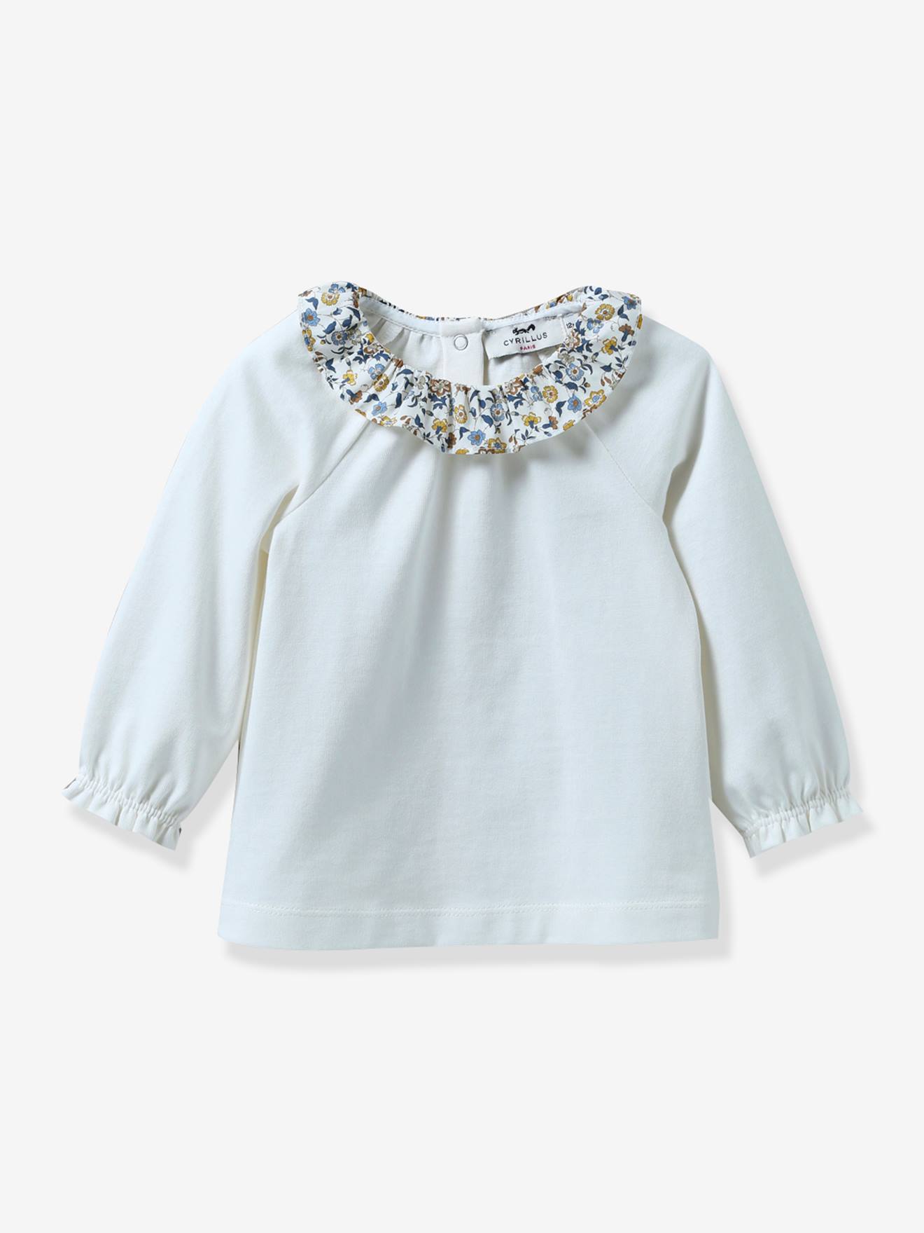 Cyrillus Baby Shirt mit Liberty-Kragen CYRILLUS, Bio-Baumwolle - altrosa