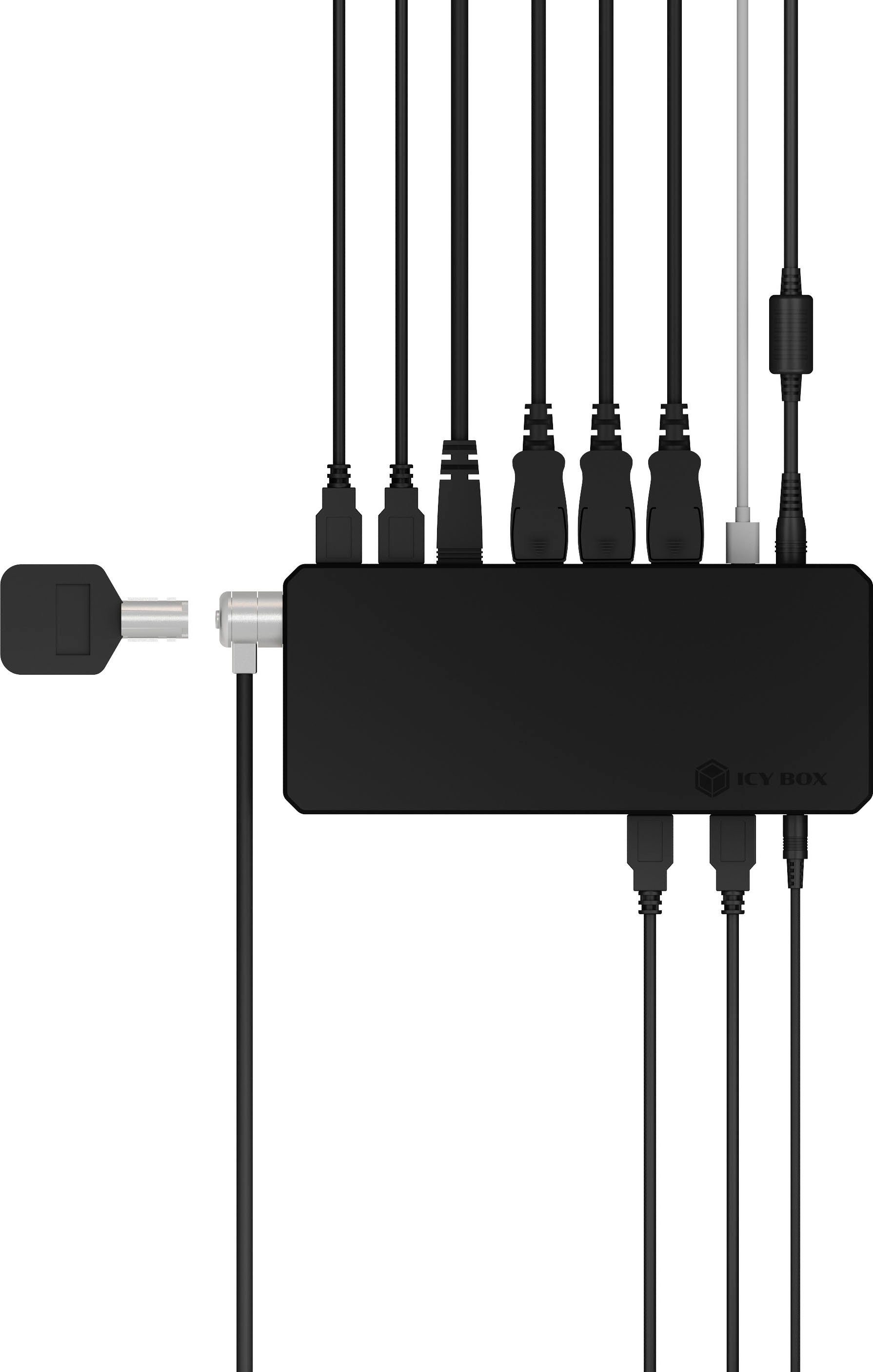 ICY BOX Laptop-Dockingstation ICY BOX USB Type-C DockingStation, mit dreifacher Videoausgabe