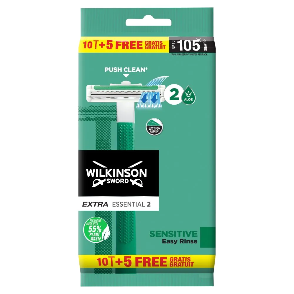 Wilkinson Extra Essential 2 Sensitive Engangsbarberblade 10+