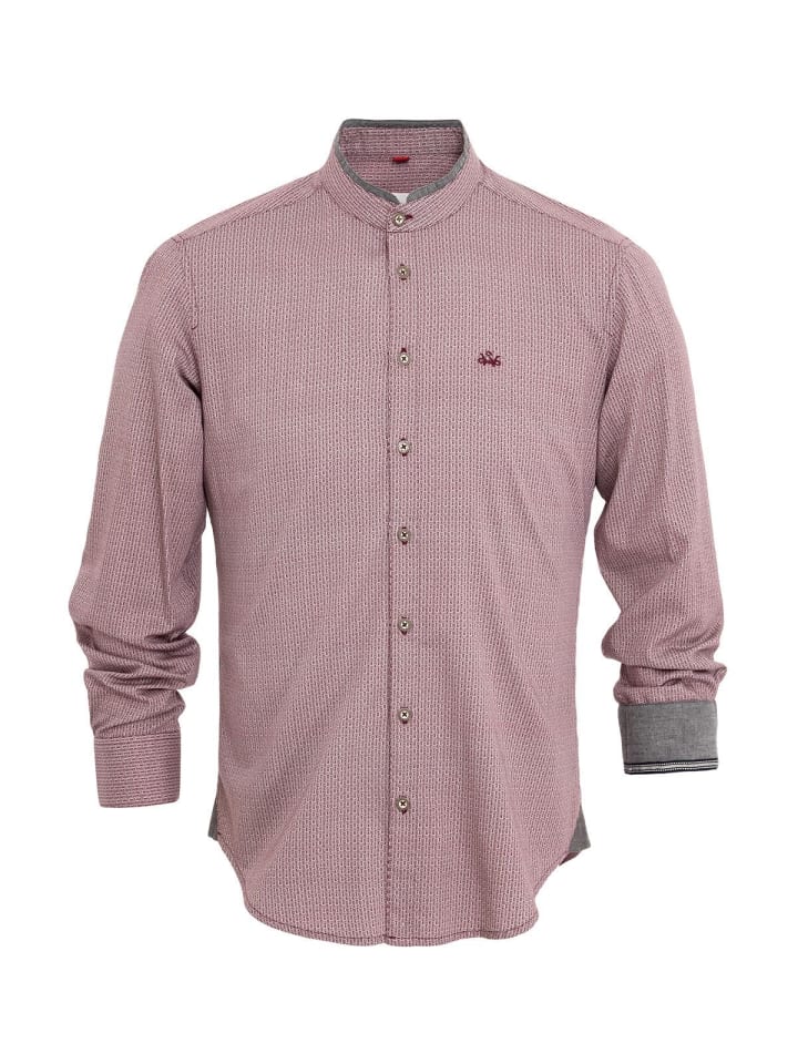 Spieth & Wensky Stehkragenhemd DORIAN in dunkelrot günstig kaufen 3XL