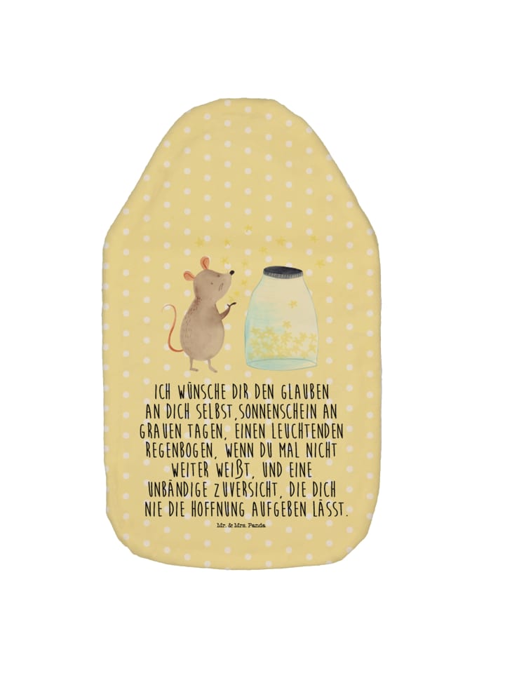 Mr. & Mrs. Panda Wärmflasche Maus Sterne mit Spruch in Gelb Pastell günstig kaufen onesize