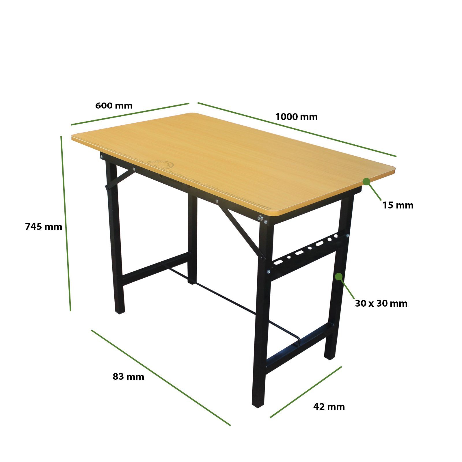 TRUTZHOLM Werkbank Werktisch100x60x74,5cm Tragkraft 150 kg klappbar Werkbank Arbeitstisch