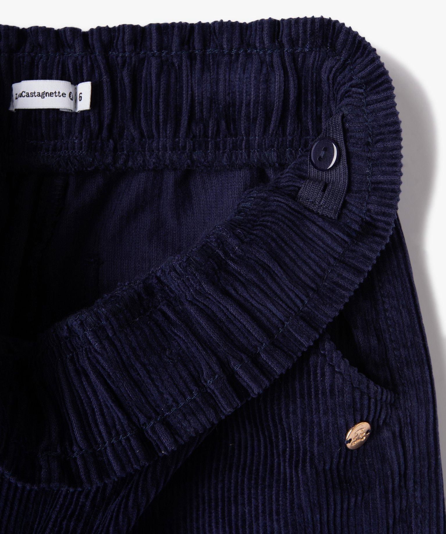 Pantalon large en velours ctelé fille - LuluCastagnette marine | GEMO