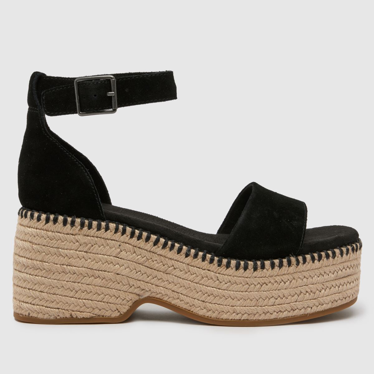 TOMS – Laila – Svarta sandaler med kilklack