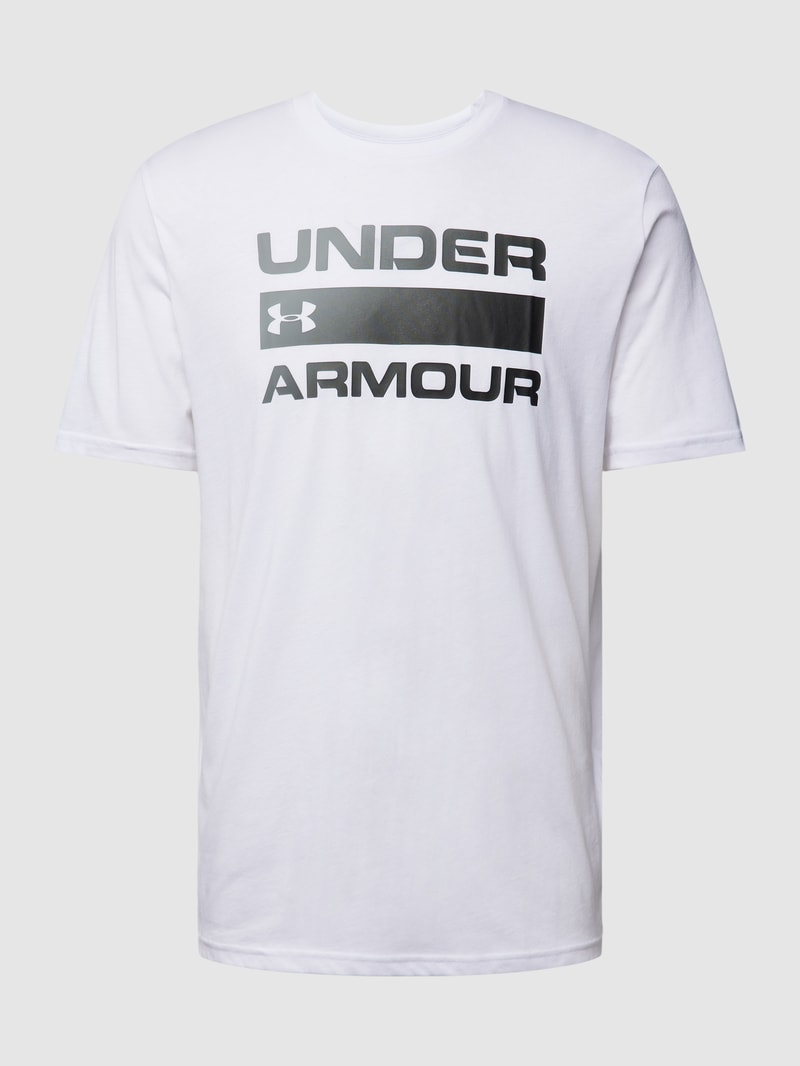 T-Shirt mit Label-Print in weiß