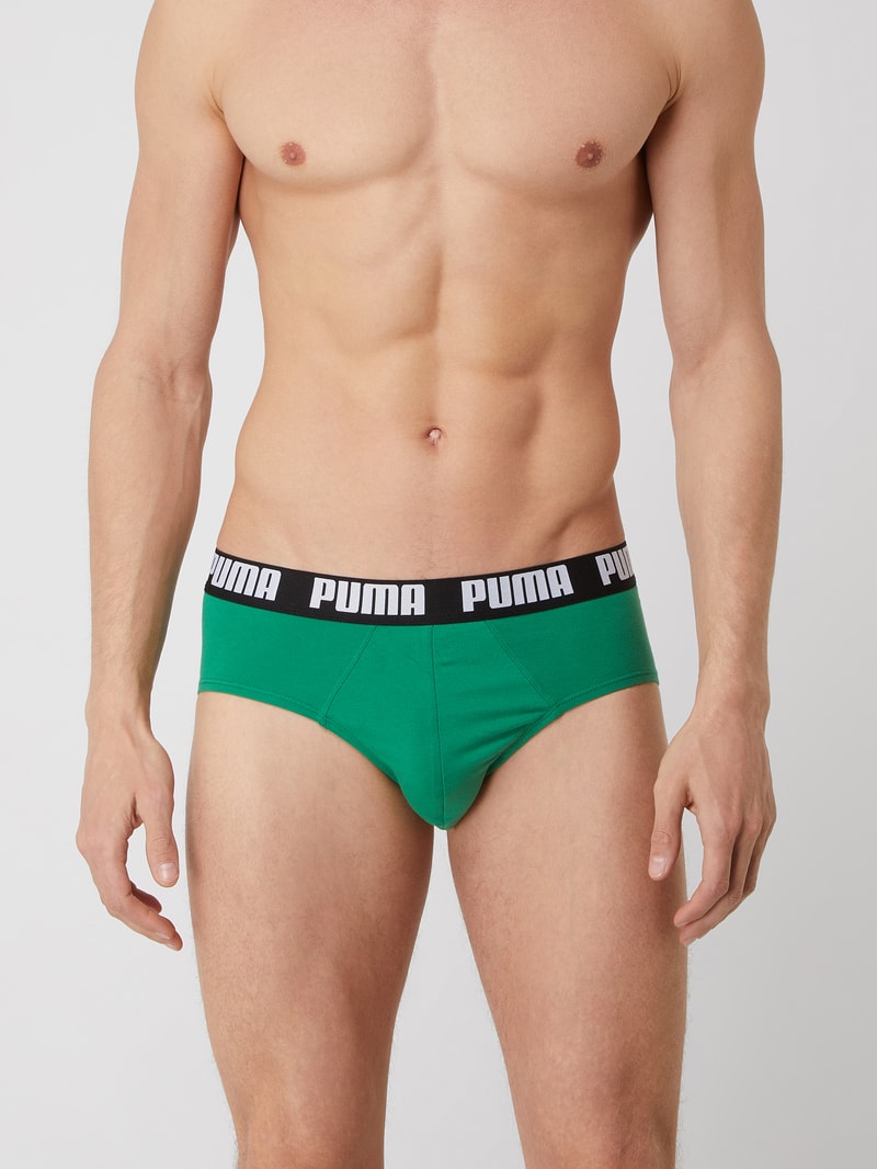 Slip mit Stretch-Anteil im 2er-Pack in grün