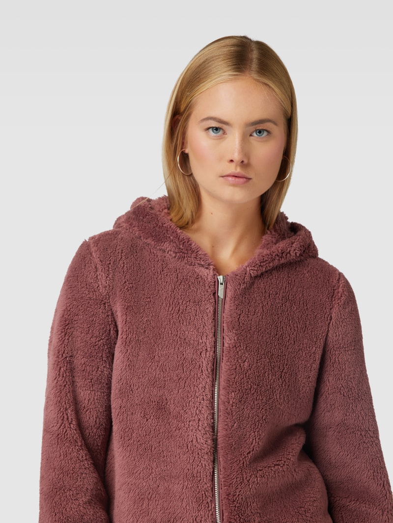 Sweatjacke aus Teddyfell in altrosa