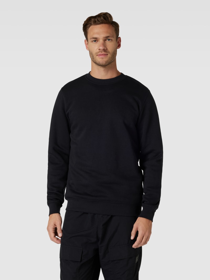 Sweatshirt mit Rundhalsausschnitt Modell 'TILO' in schwarz