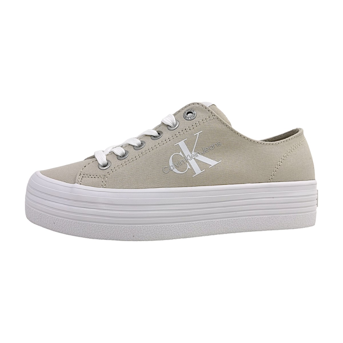 Calvin Klein Vulc Flatform YW04W01030 Beige 0F4- Eggshell