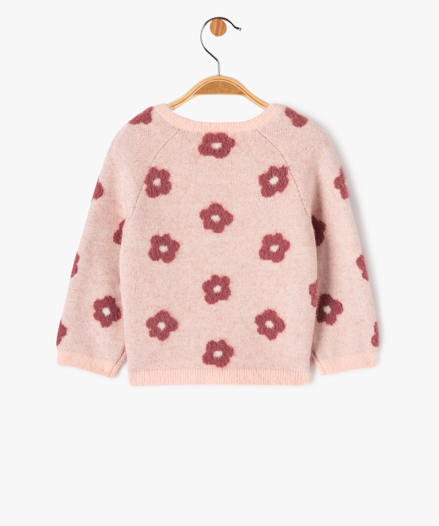 Pull en maille peluche à motif fleurs bébé fille multicolore | GEMO