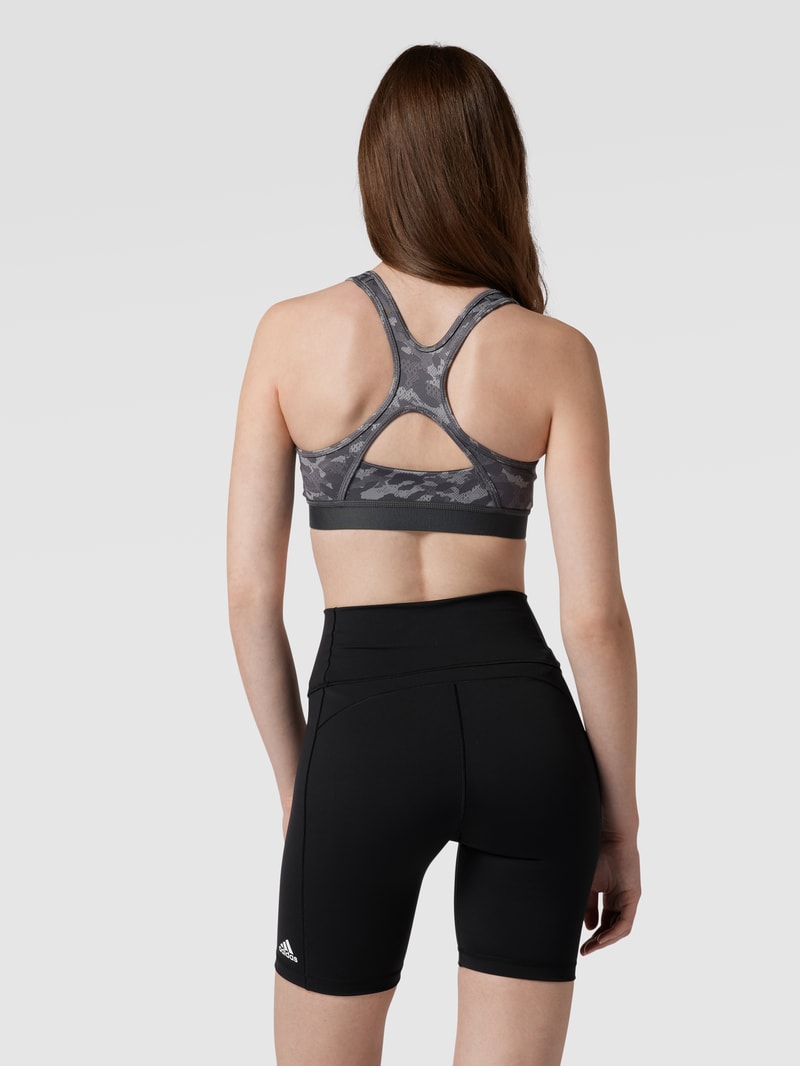Bralette mit Logo-Bund in hellgrau meliert