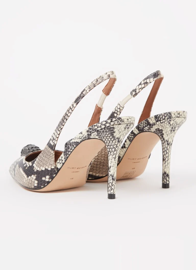 Kurt Geiger Belgravia nahkainen slingback-laukku käärmeennahkakuviolla